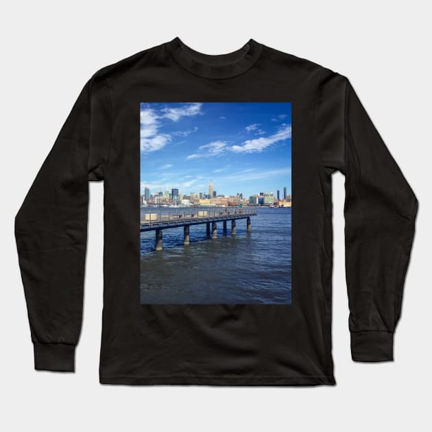 Manhattan Skyline Skyscrapers NYC Long Sleeve T-Shirt by eleonoraingrid